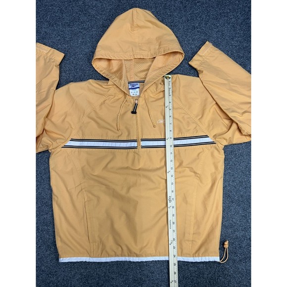 Vtg Y2K Reebok Salmon Orange 1/4 Zip Hooded Windbreaker Jacket Size Medium - Picture 5 of 7